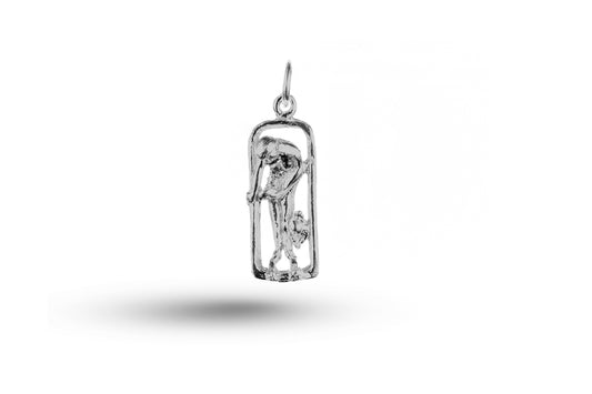 White gold Lady in Bath charm.