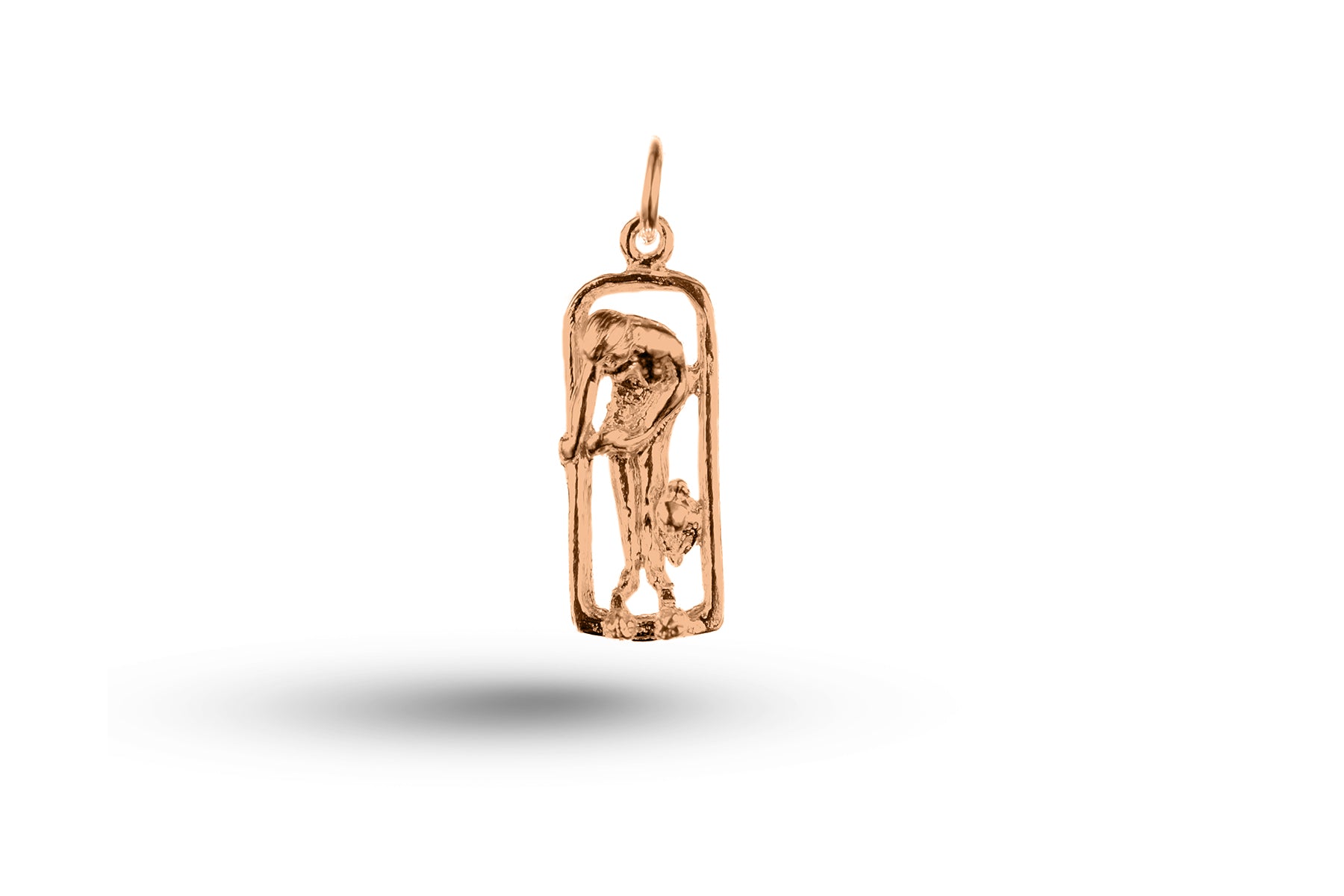 Rose gold Lady in Bath charm.
