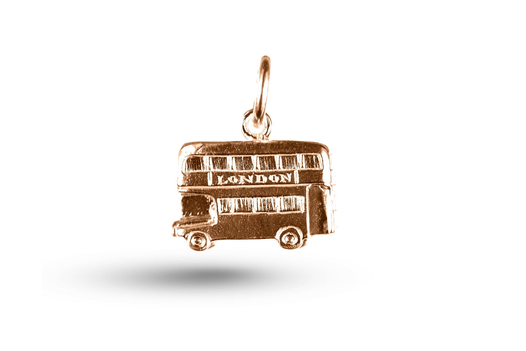 Rose gold London Bus charm.