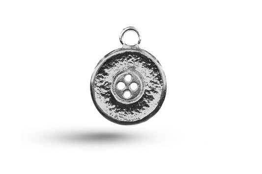 White gold Coat Button charm.