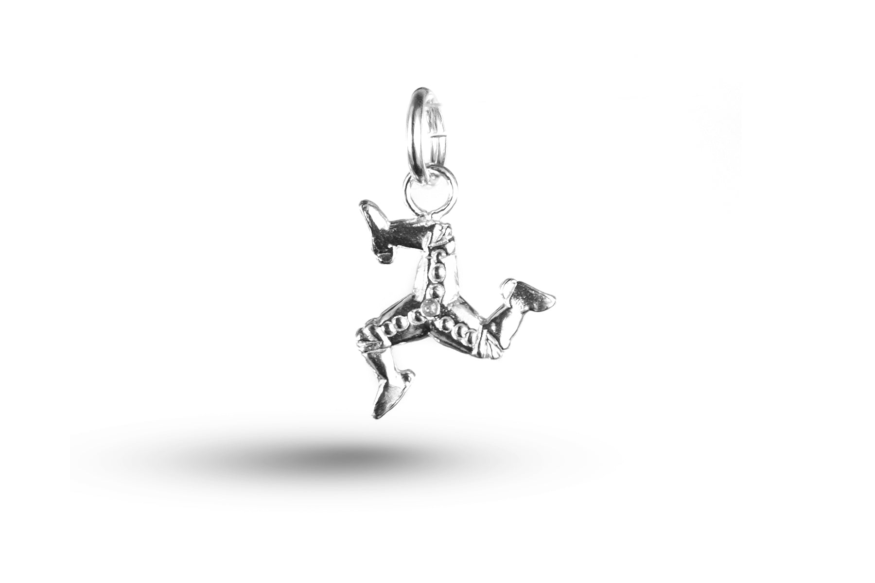White gold Isle of Man Legs charm.