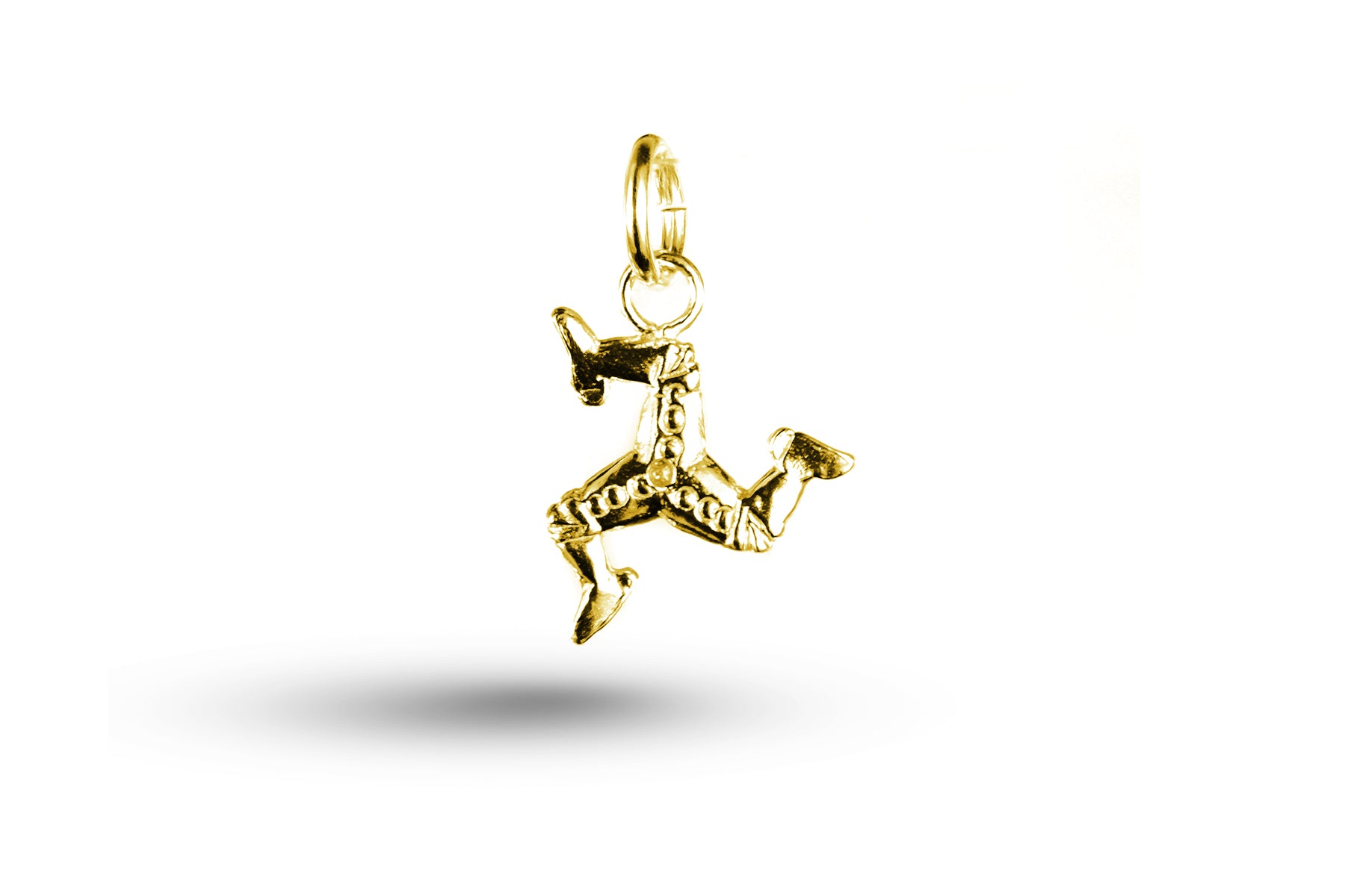 Yellow gold Isle of Man Legs charm.