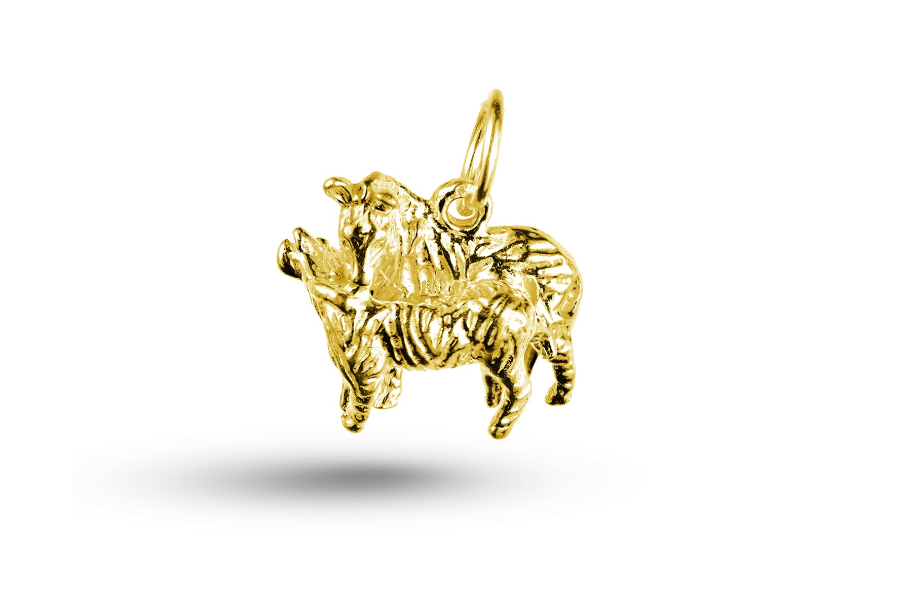 Yellow gold Zebras charm.