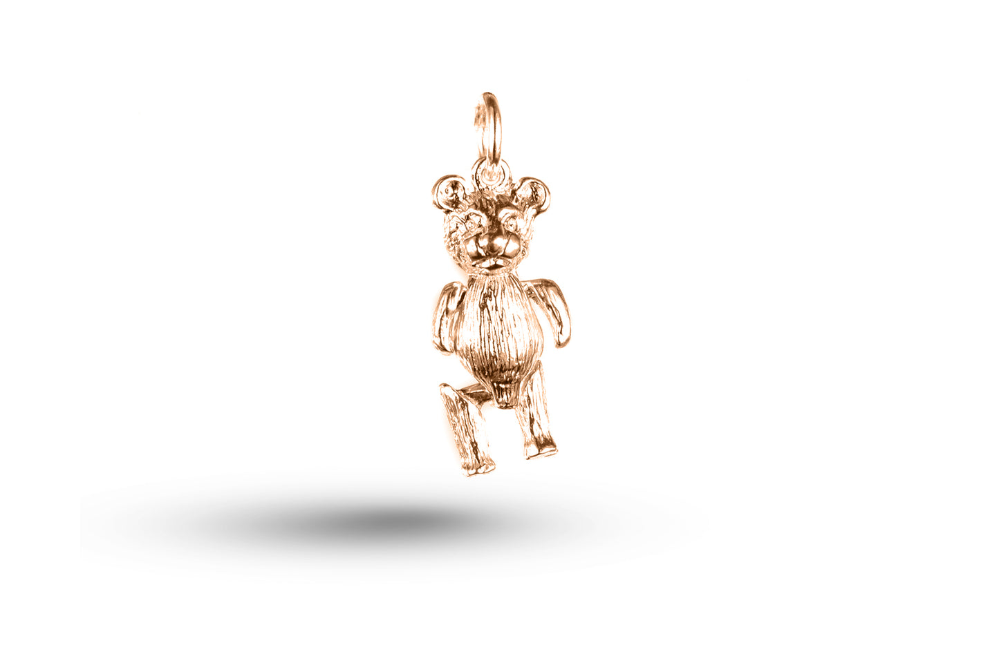 Rose gold Movable Teddy Bear charm.