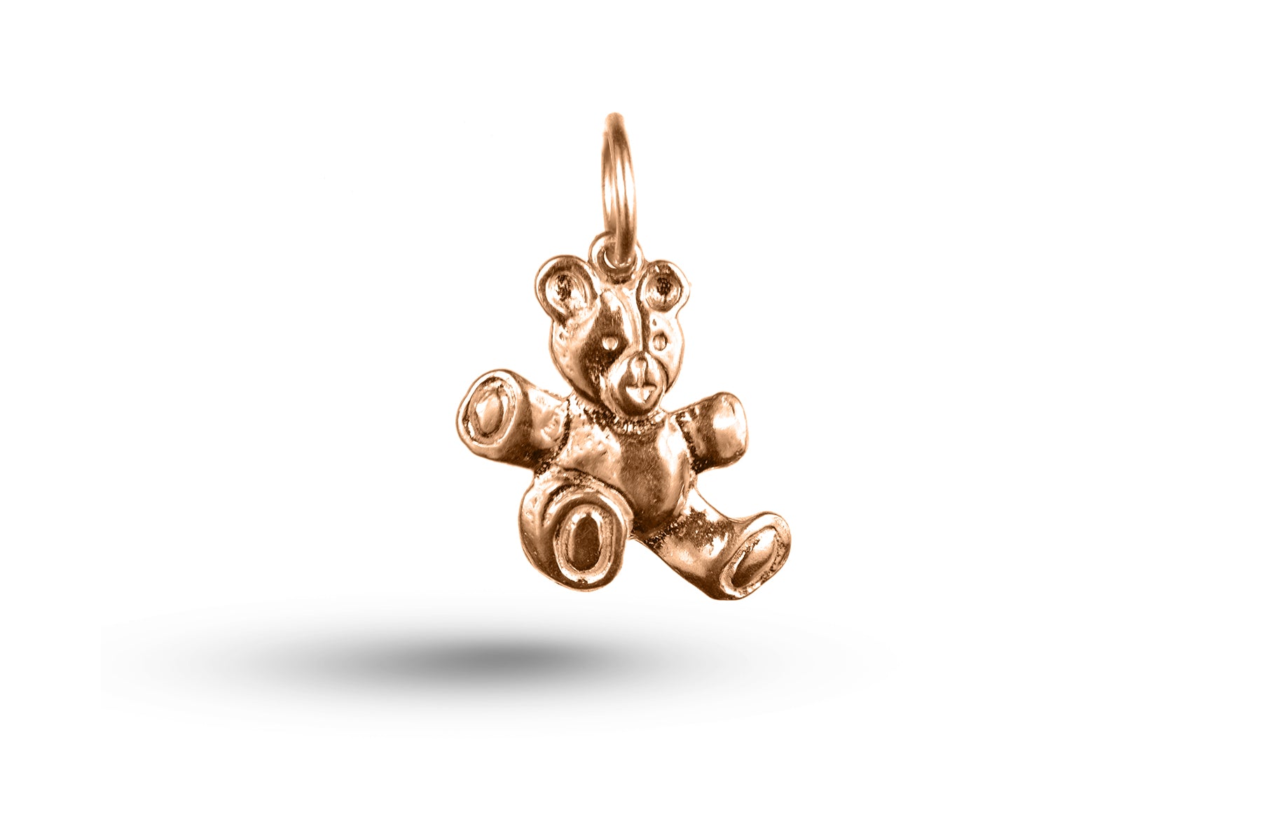 Rose gold Sitting Teddy Bear charm.