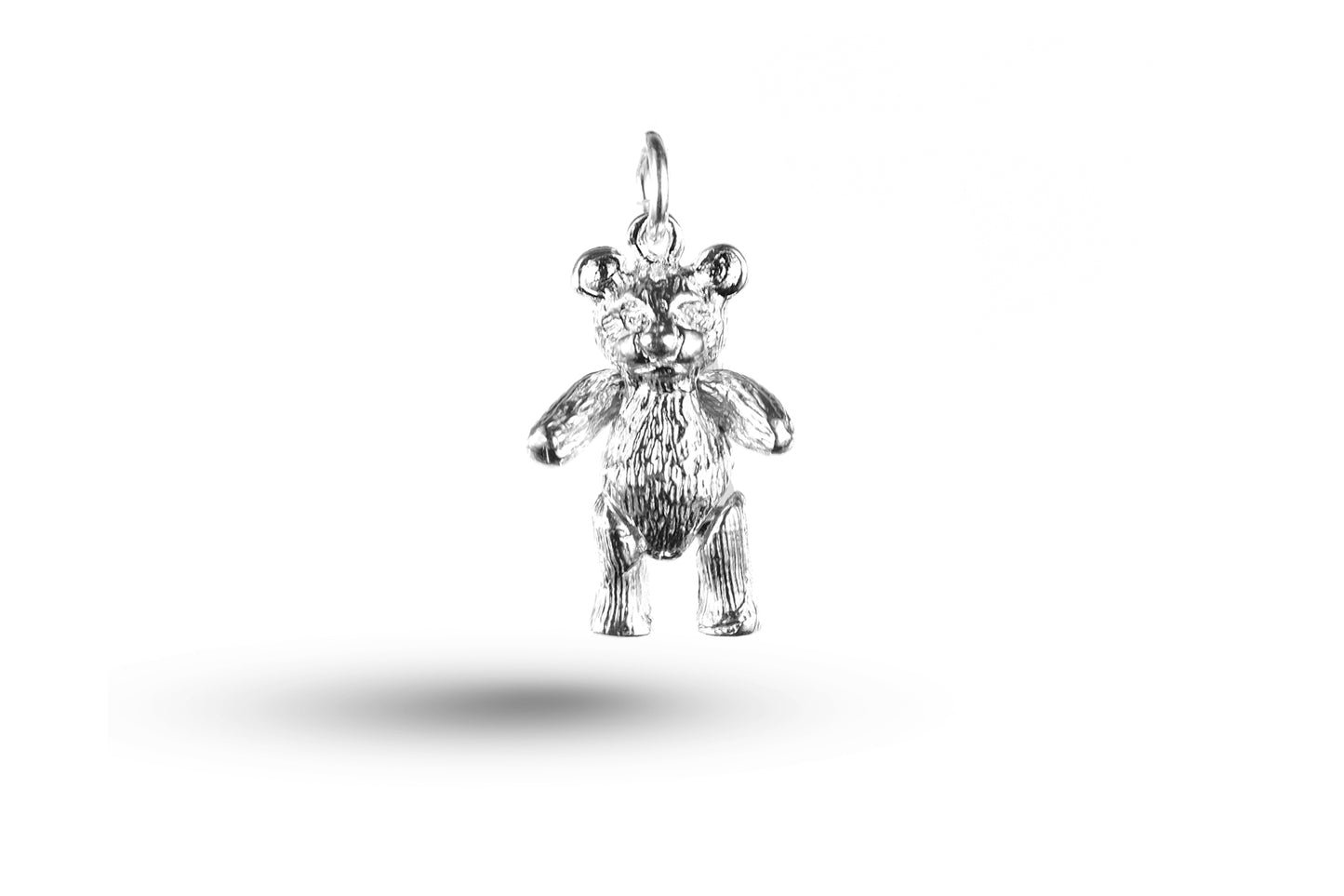 White gold Movable Teddy Bear charm.