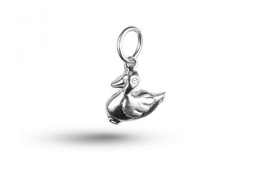 White gold Duck charm.