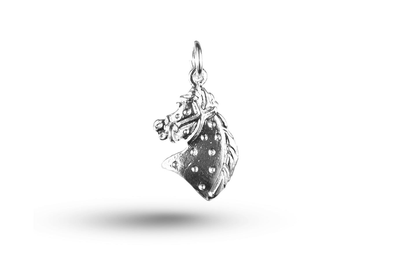 White gold Hobby Horse Head charm.