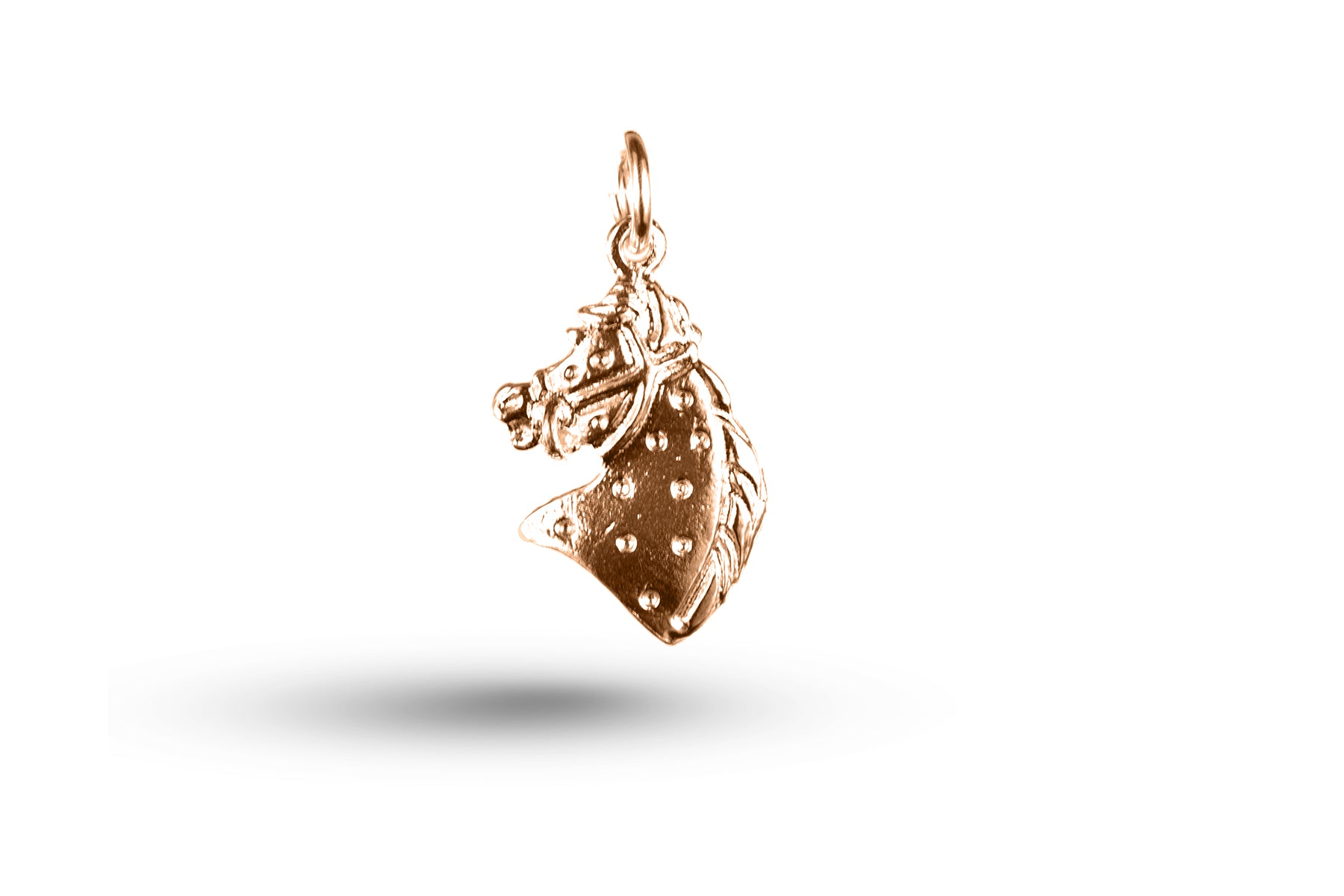 Rose gold Hobby Horse Head charm.