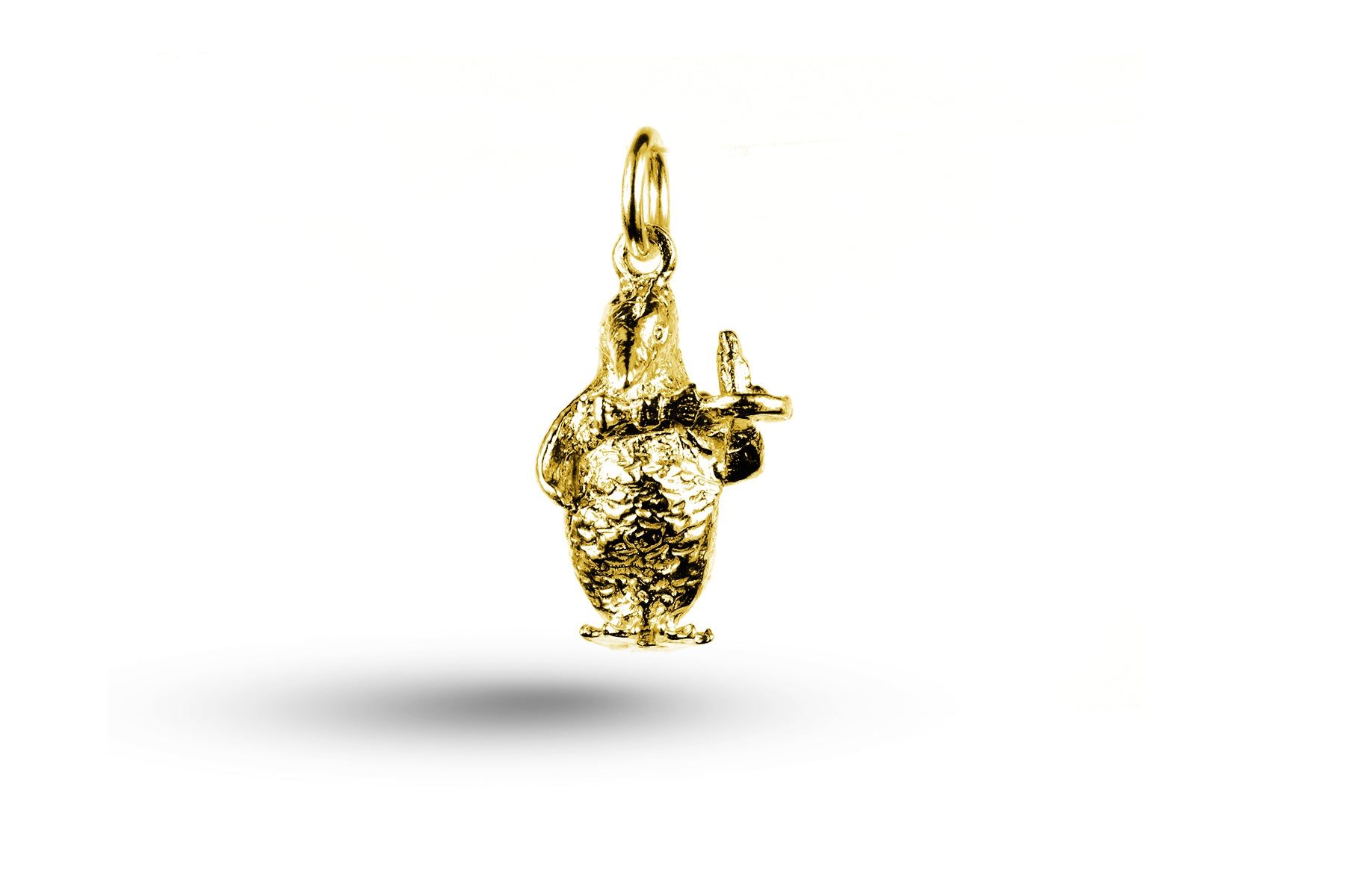 Yellow gold Penguin Waiter charm.