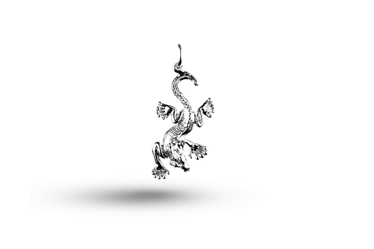 White gold Gecko charm.
