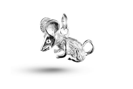 White gold Mouse charm.