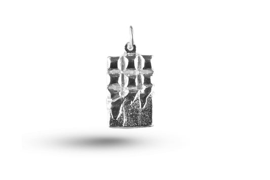 White gold Heavy Bar of Chocolate charm.