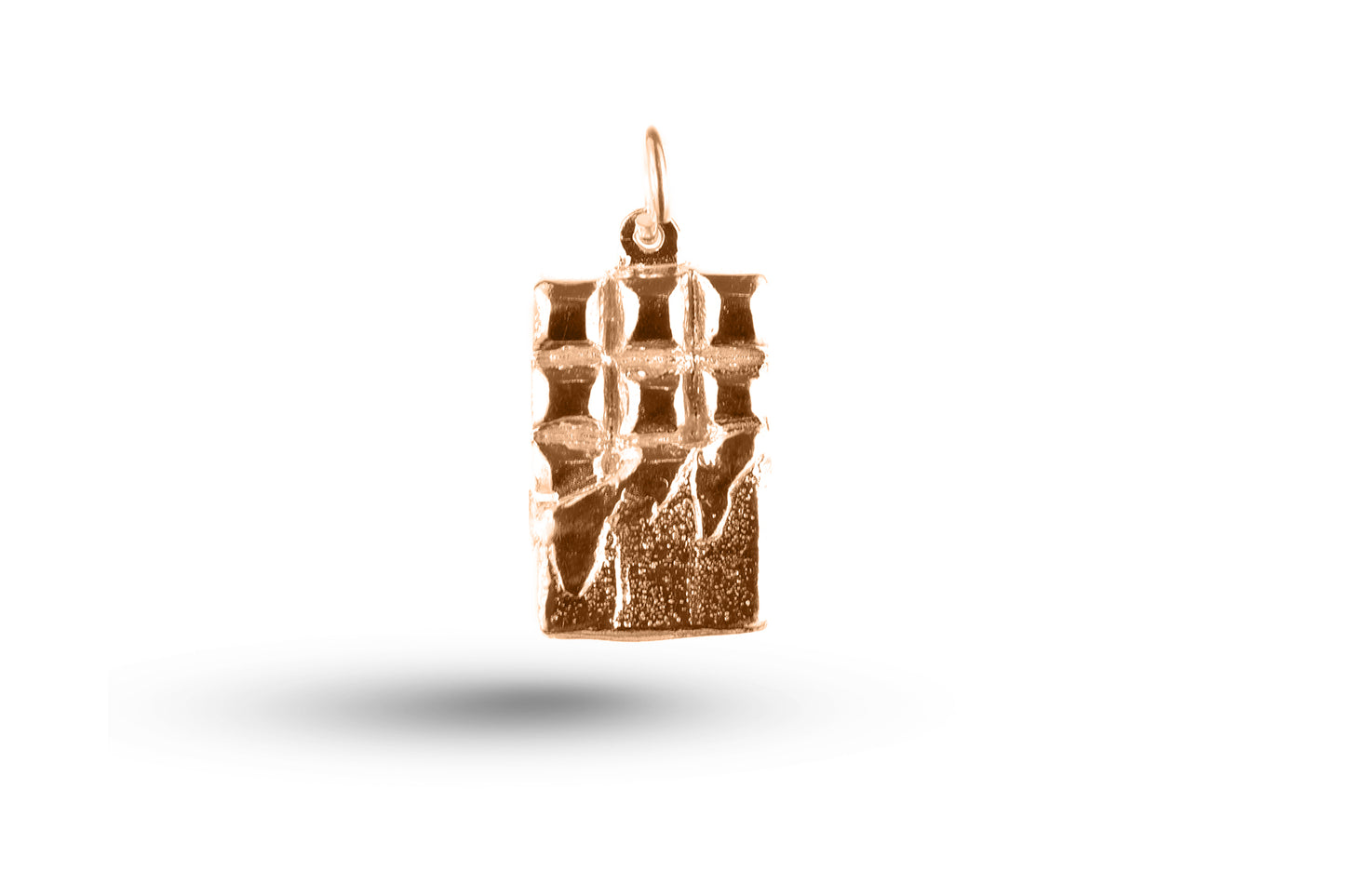 Rose gold Heavy Bar of Chocolate charm.