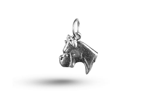 Luxury white gold Boxer Dog Head charm.
