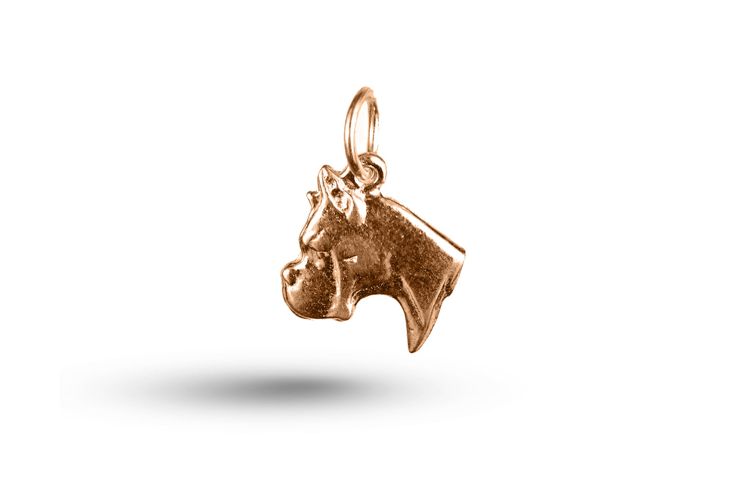 Luxury rose gold Boxer Dog Head charm.
