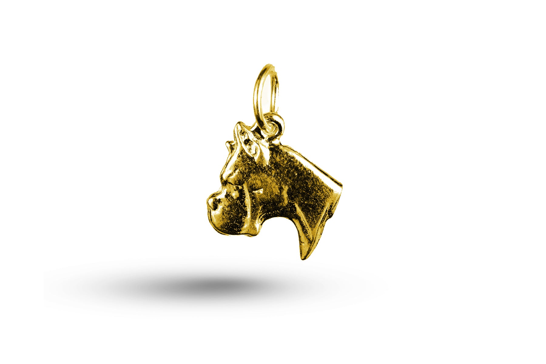 Luxury yellow gold Boxer Dog Head charm.