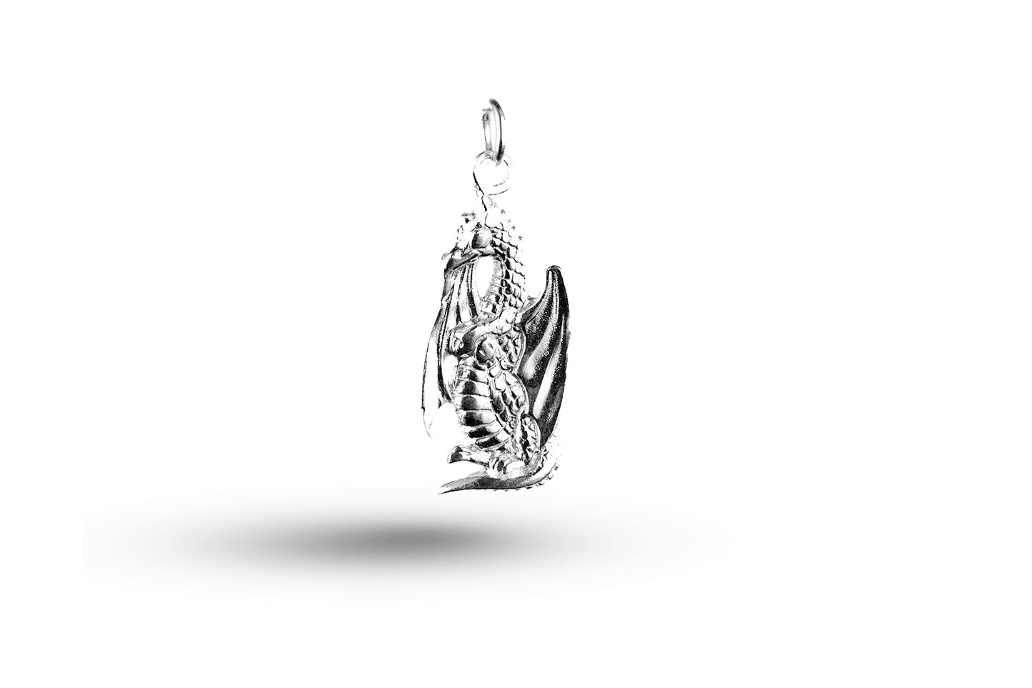 White gold Mythical Dragon charm.