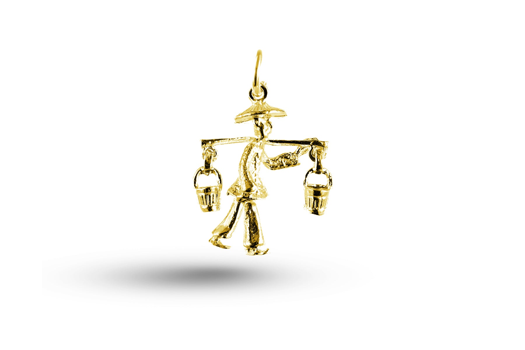 Yellow gold Chinaman with Buckets charm.