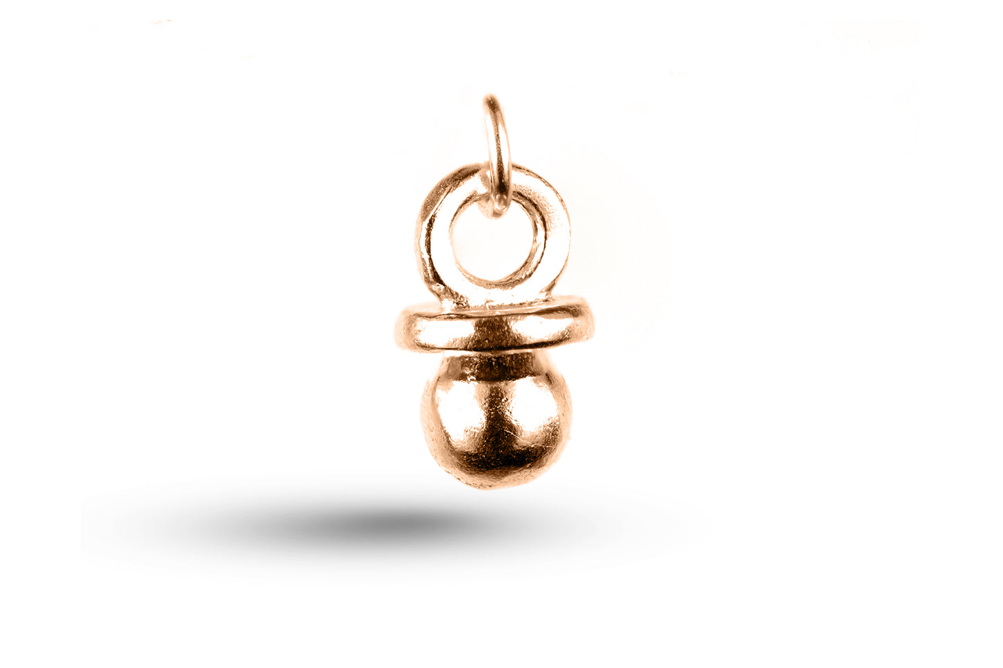 Luxury rose gold babies dummy charm.