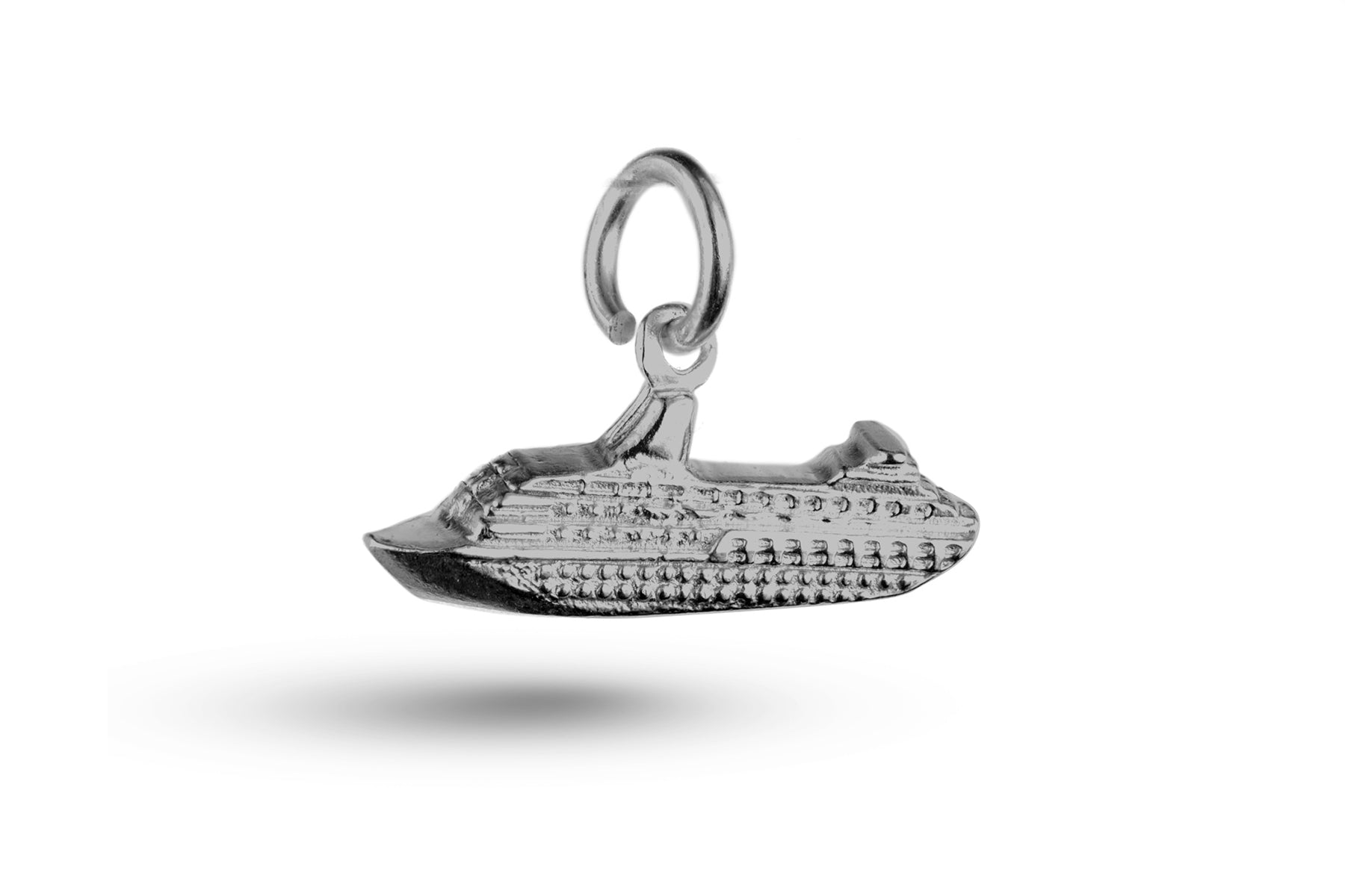 White gold Cruise Ship charm.
