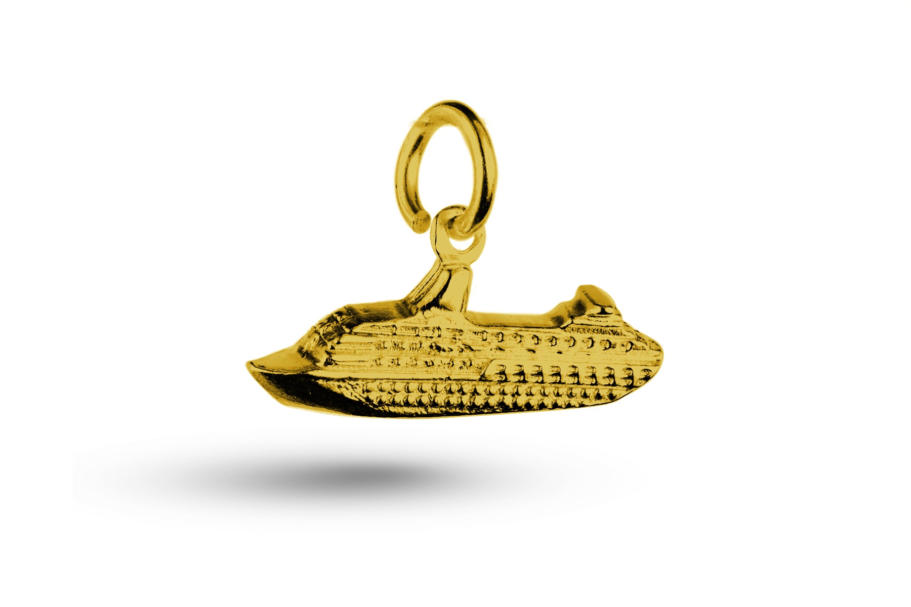 Yellow gold Cruise Ship charm.