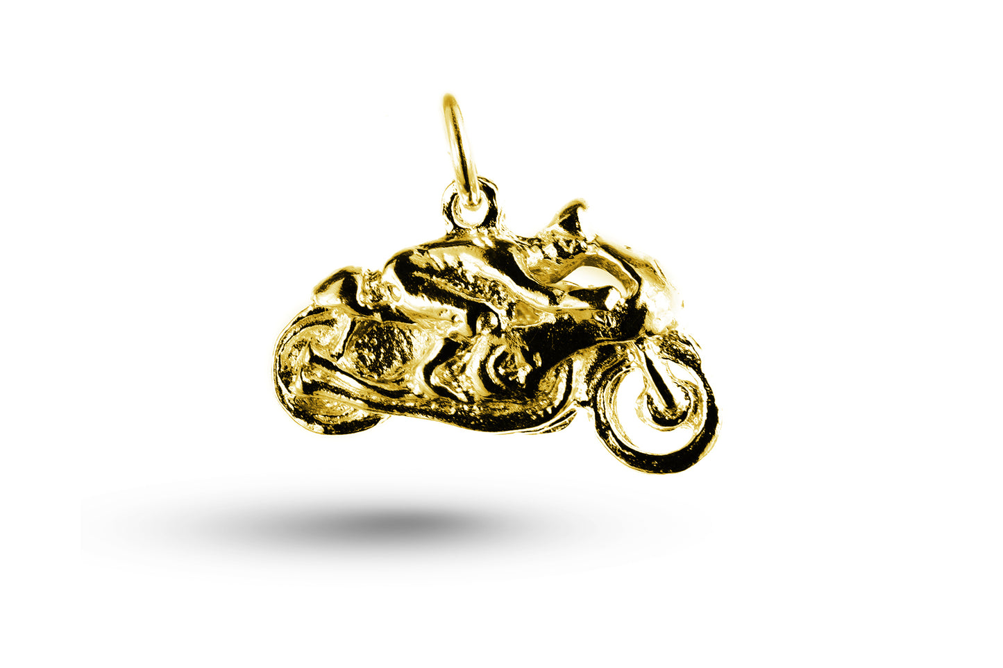 Yellow gold Motorbike and Rider charm.