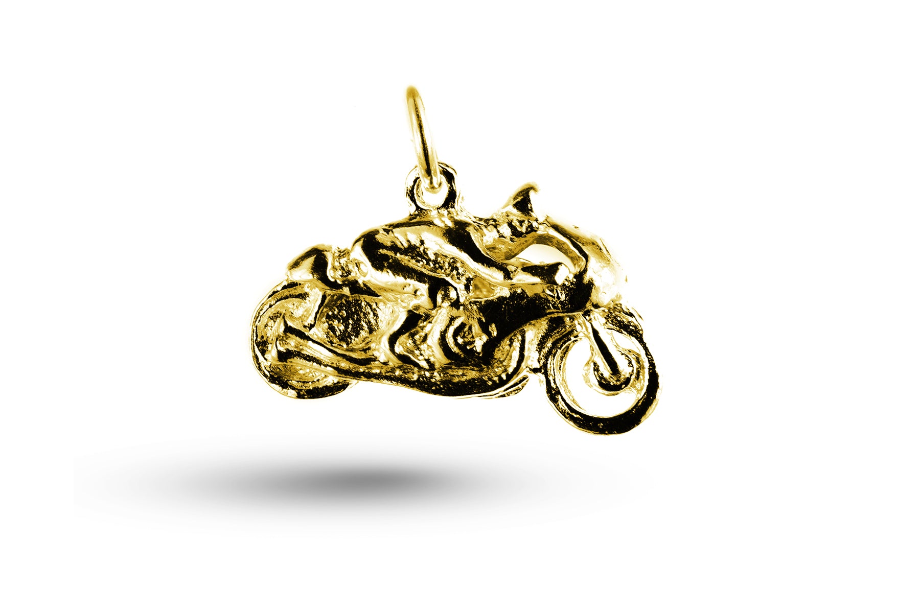 Yellow gold Motorbike and Rider charm.