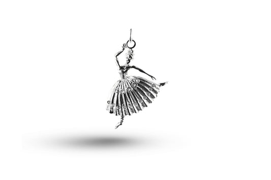 Luxury white gold ballet dancer charm heavy.
