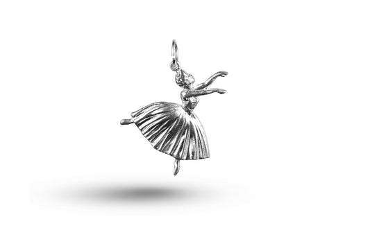 Luxury white gold ballet dancer charm large.