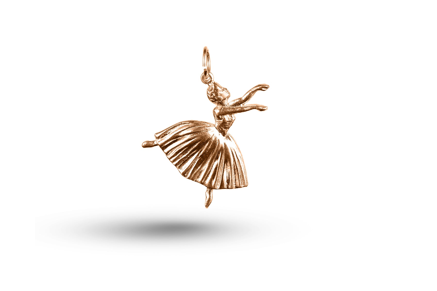 Luxury rose gold ballet dancer charm large.