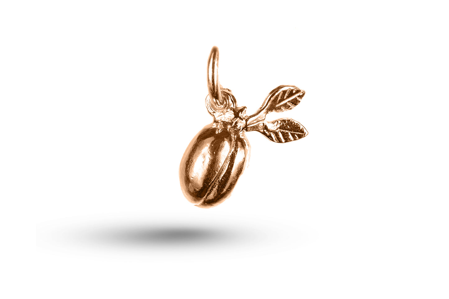 Rose gold Plum charm.