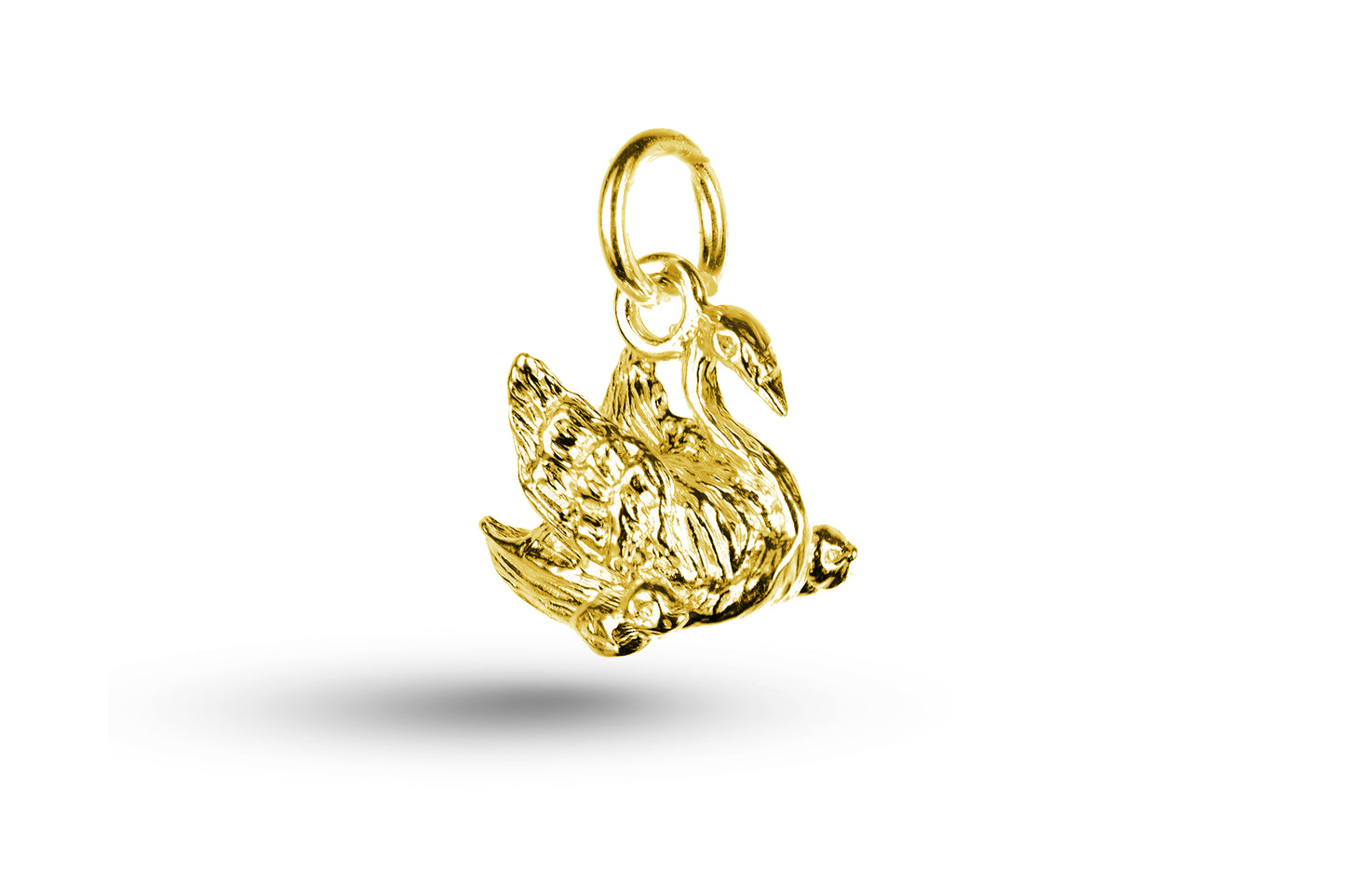 Yellow gold Swan and Cygnet charm.