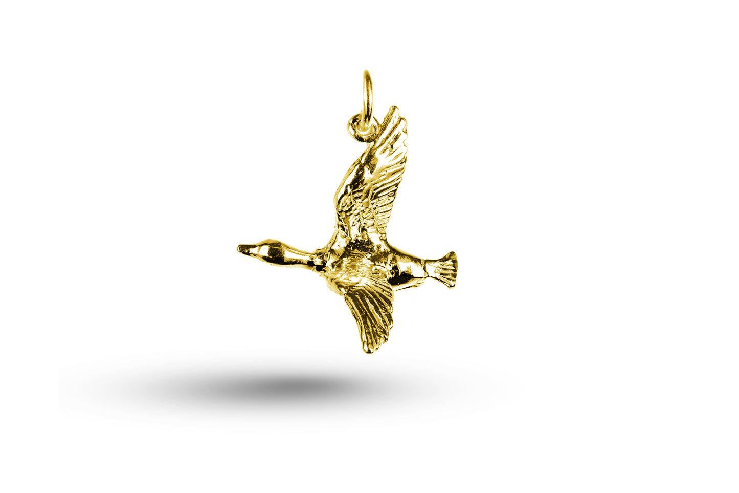 Yellow gold Flying Duck charm.