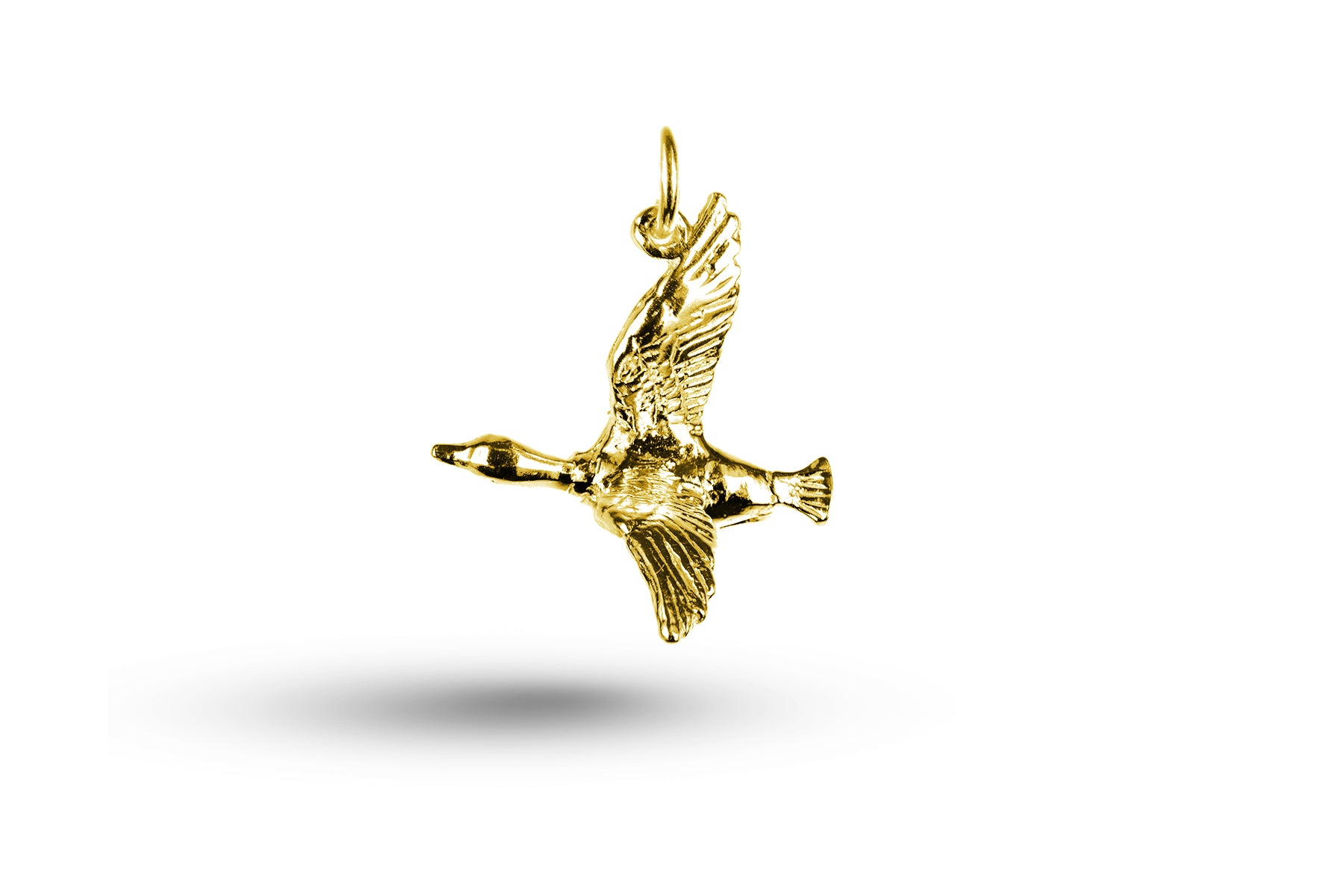 Yellow gold Flying Duck charm.