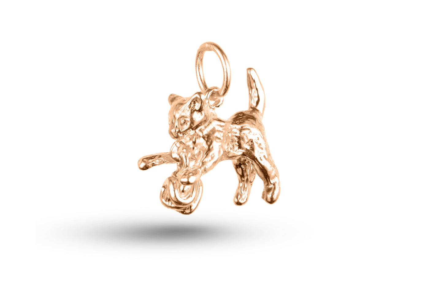 Luxury rose gold Cat and Ball of Wool charm.