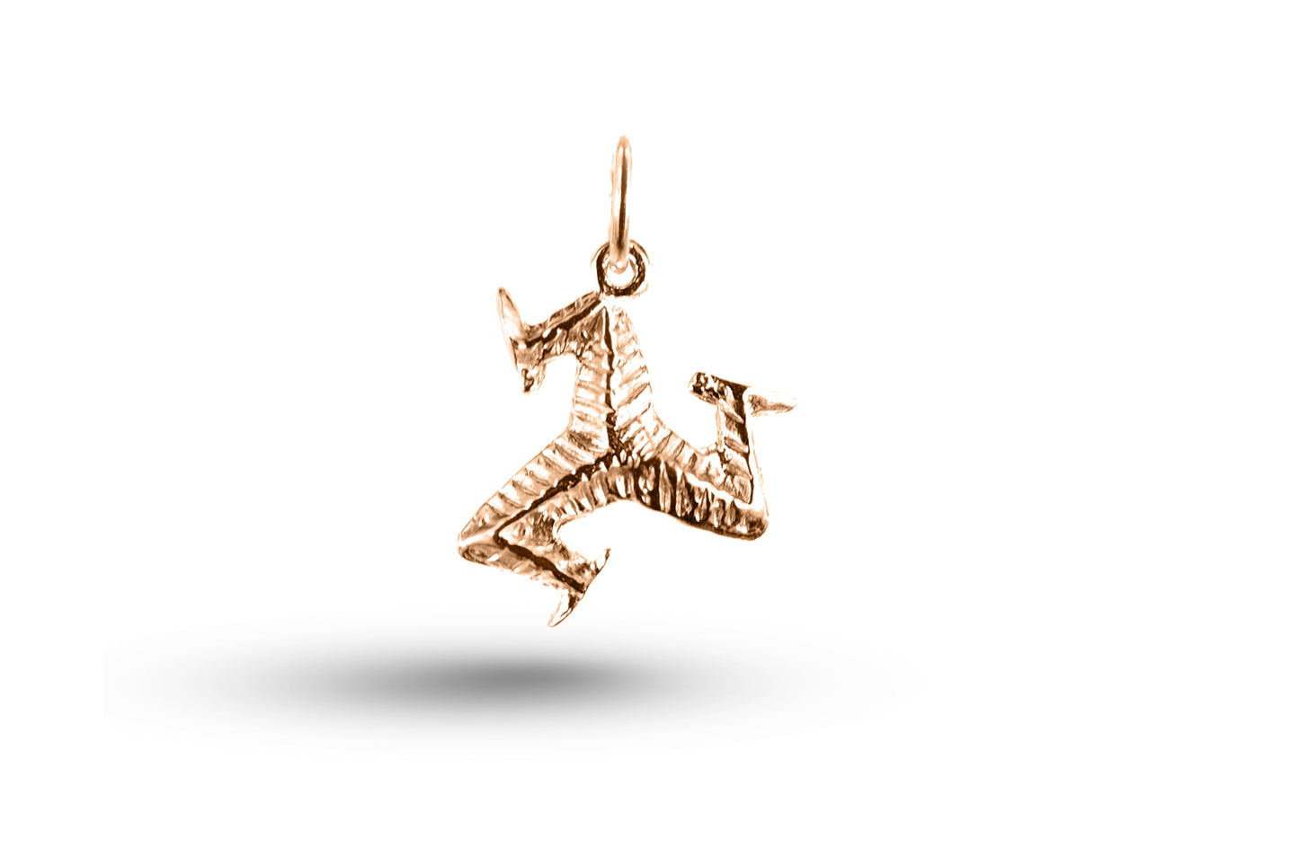 Rose gold Isle of Man Legs charm.