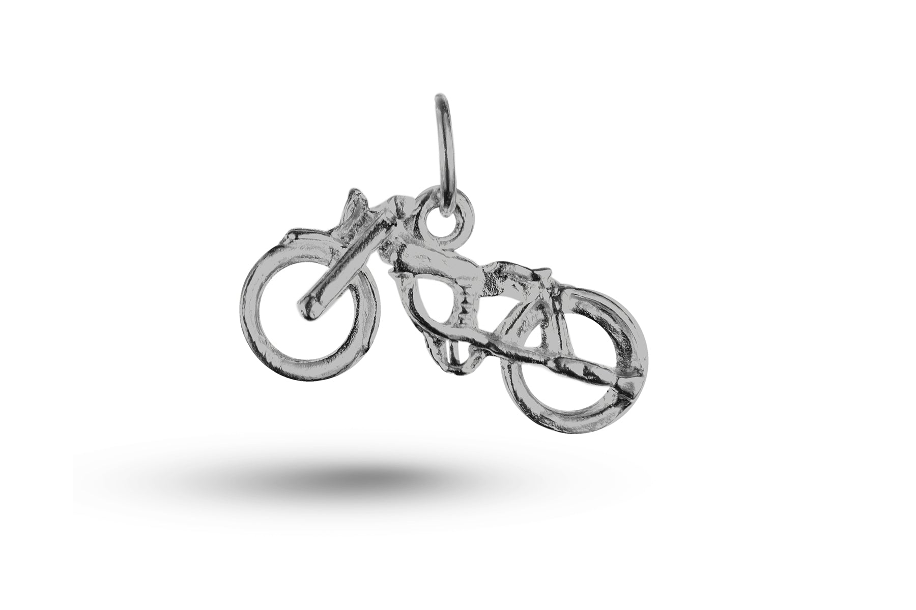 White gold Moped Bike charm.