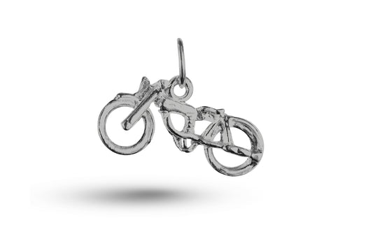 White gold Moped Bike charm.
