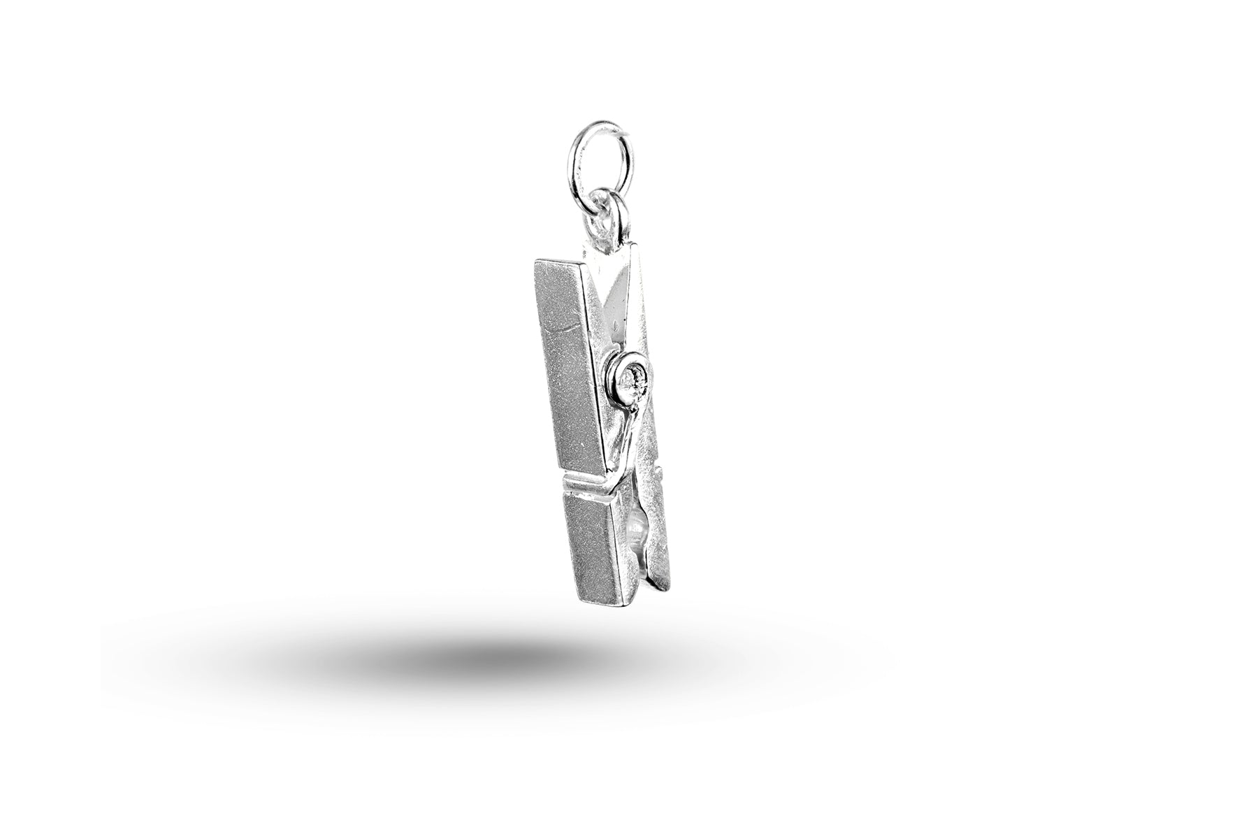White gold Hinged Clothes Peg charm.