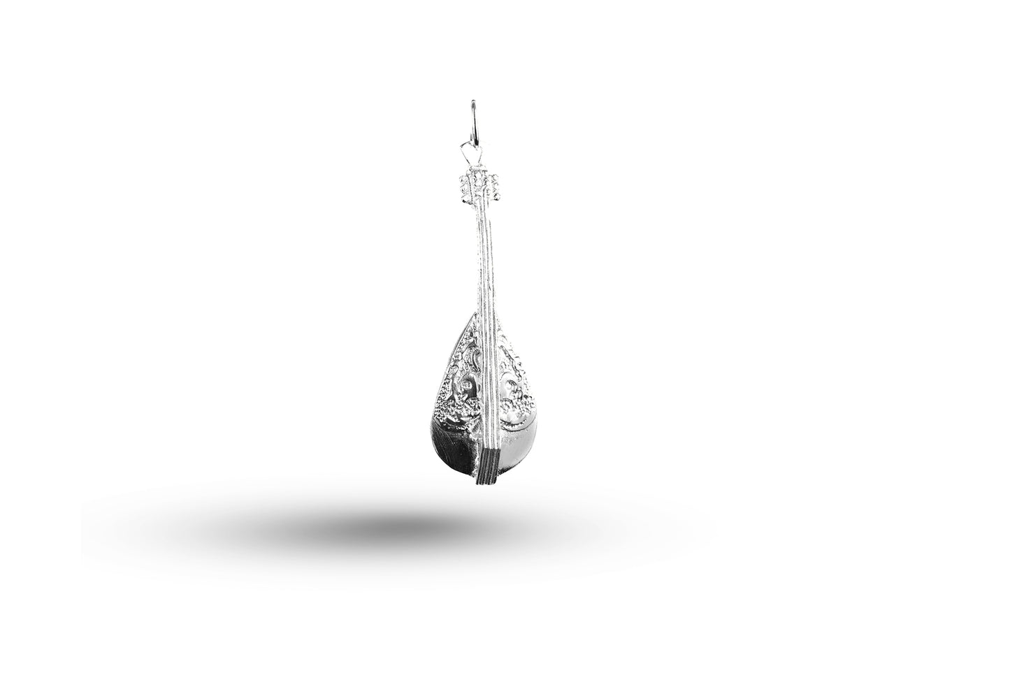 White gold Heavy Mandolin charm.