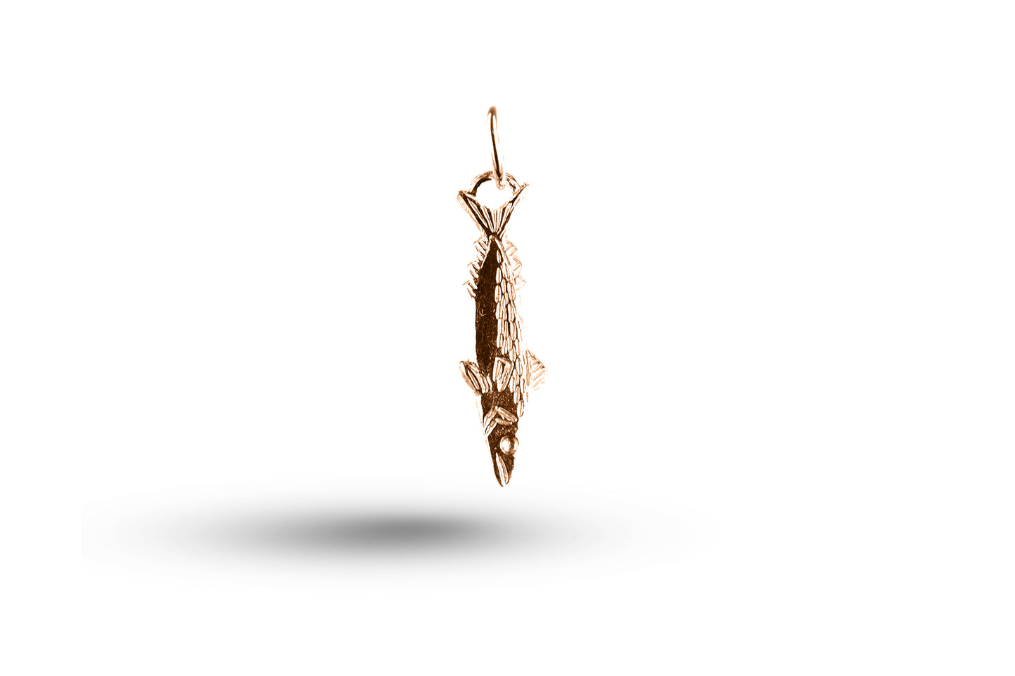 Rose gold Long Fish charm.