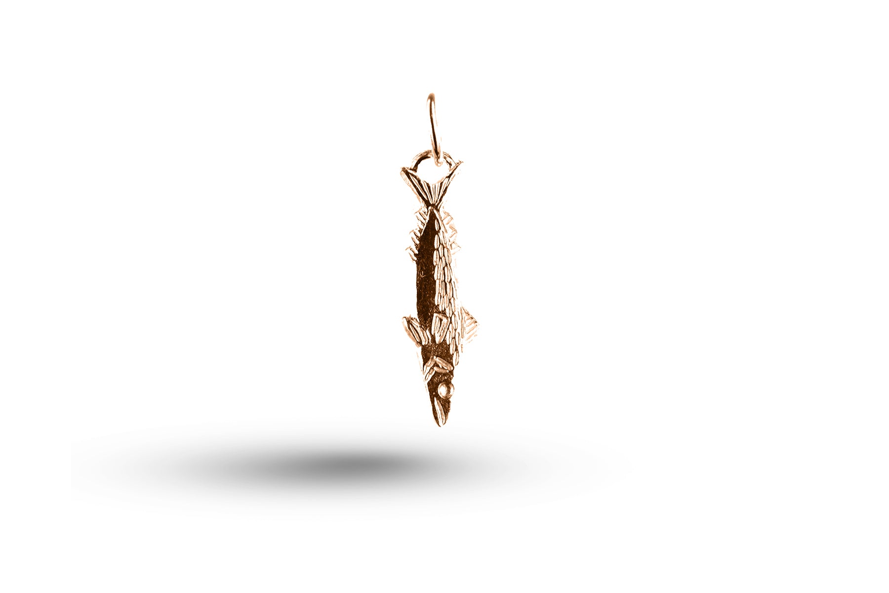 Rose gold Long Fish charm.