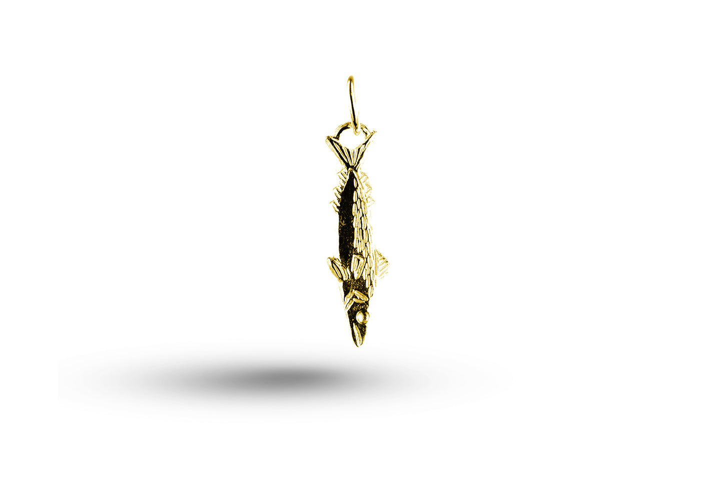 Yellow gold Long Fish charm.
