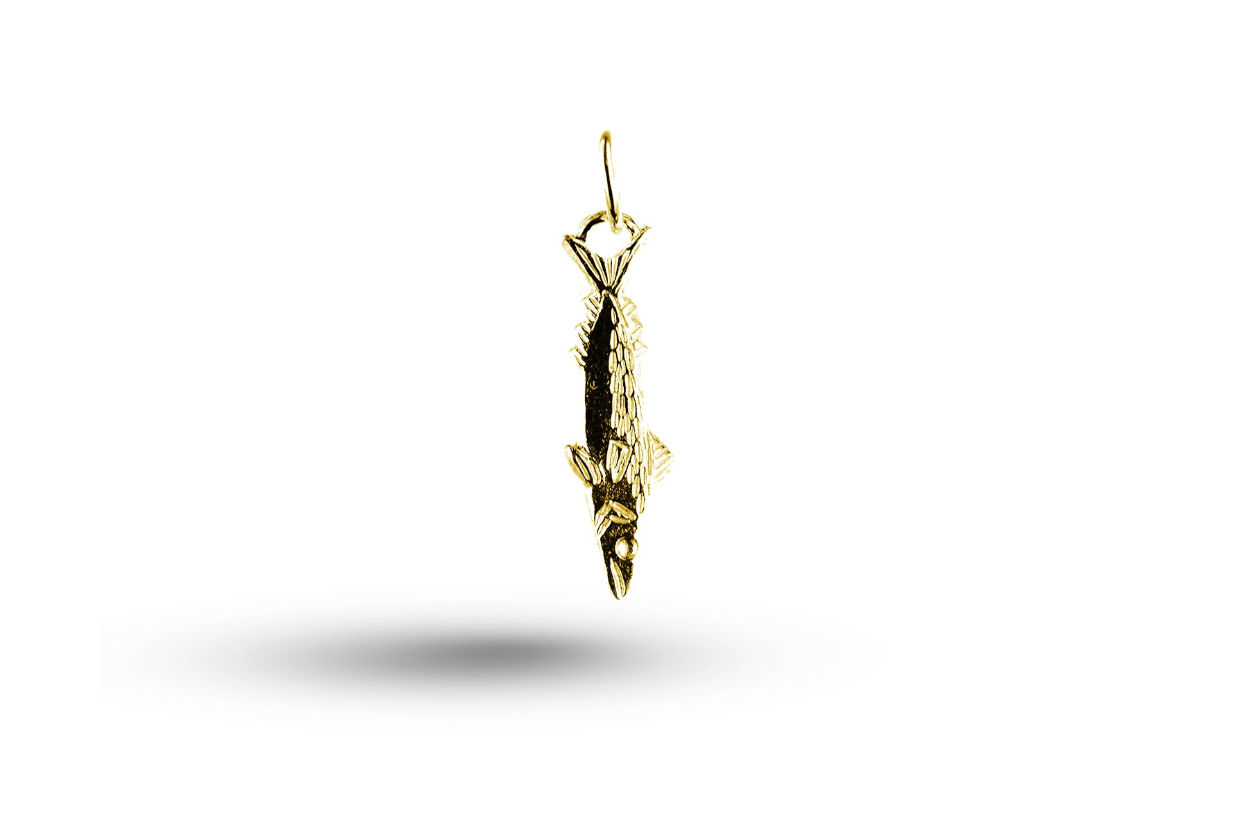 Yellow gold Long Fish charm.