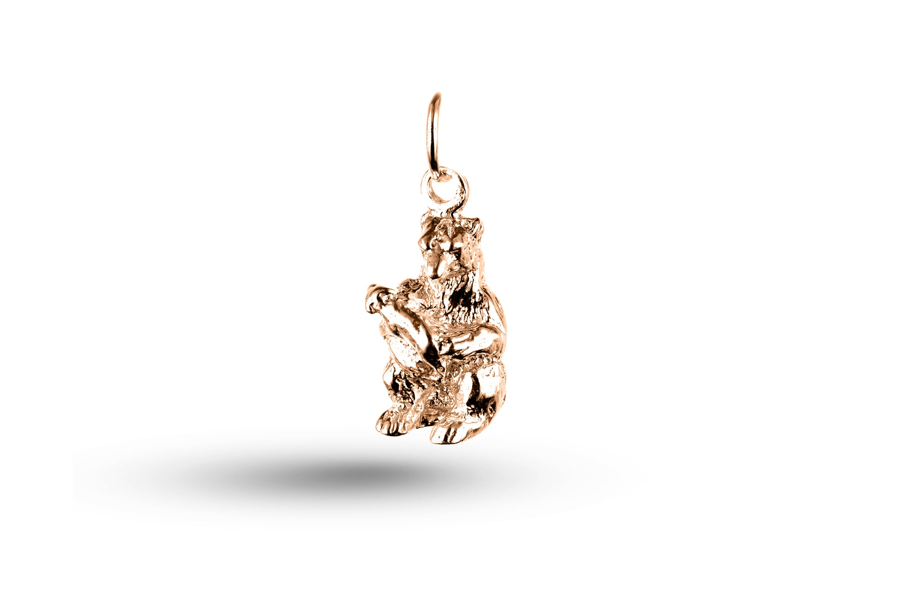 Luxury rose gold bear and cub charm.