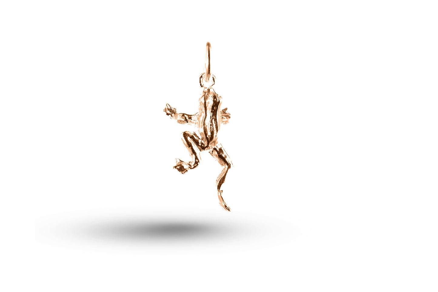 Rose gold Crawling Frog charm.