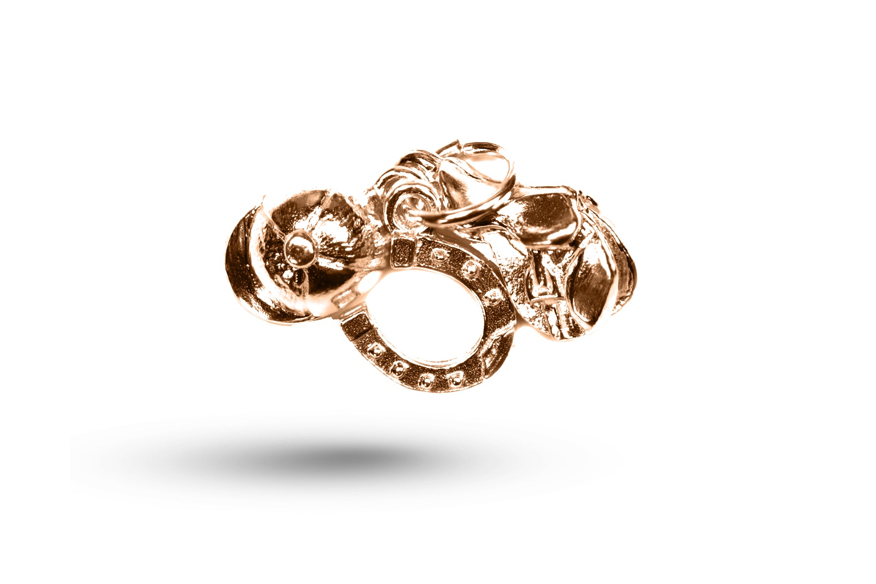 Rose gold Riding Set charm.