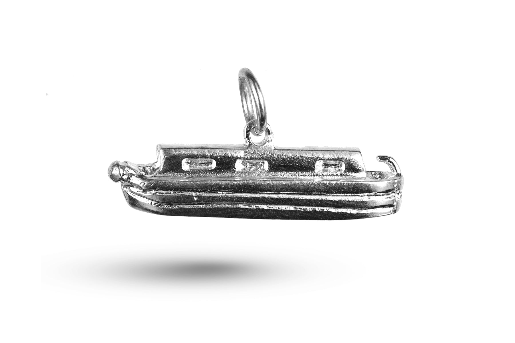 White gold Long Boat charm.