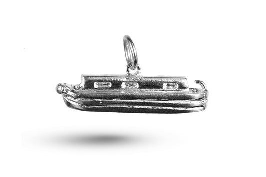 White gold Long Boat charm.